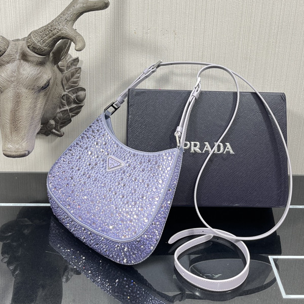 Pra*a cleo satin bag with appliqués