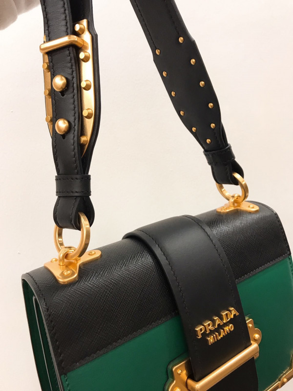 Pra*a cahier leather shoulder bag