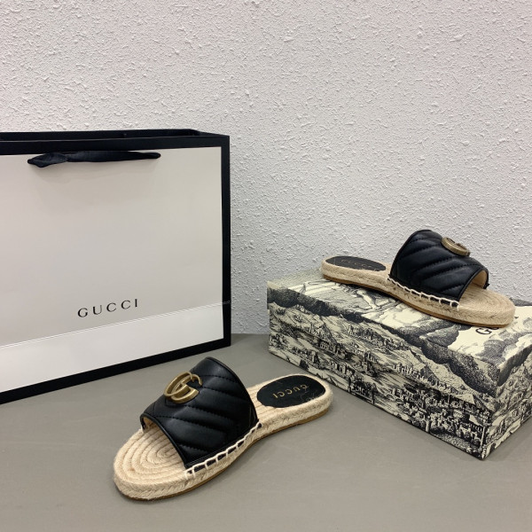 G*u*i leather espadrille sandal