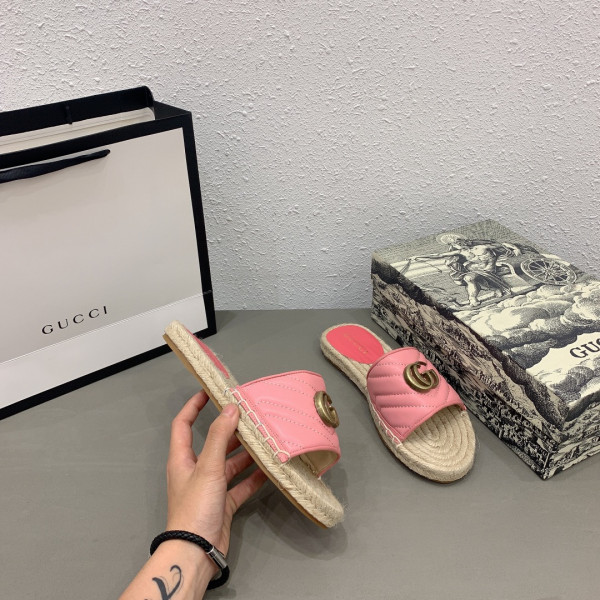 G*u*i leather espadrille sandal