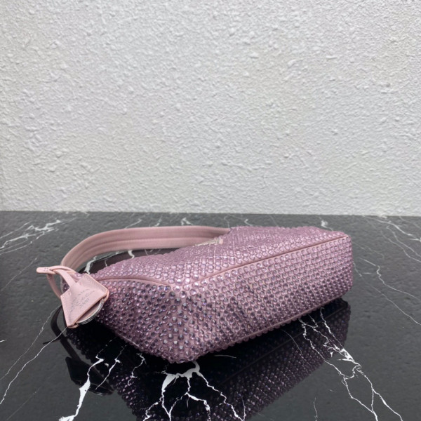 Pra*a satin mini-bag with artificial crystals
