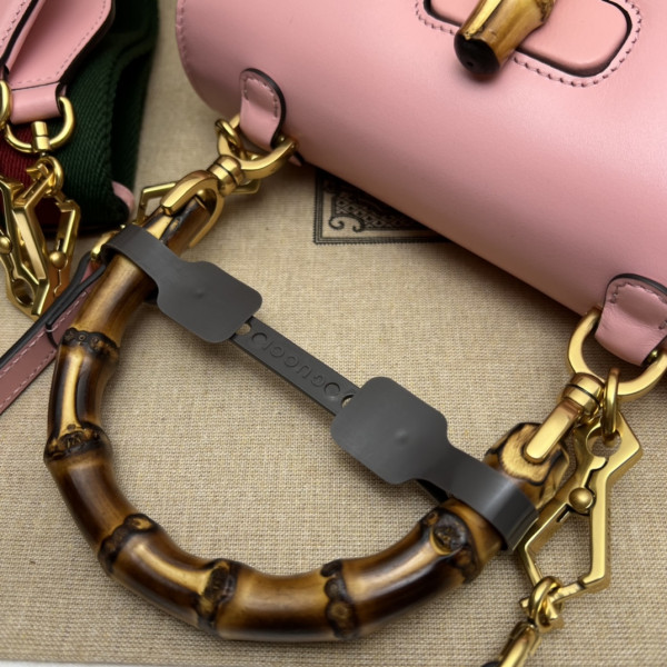 G*u*i small top handle bag with bamboo