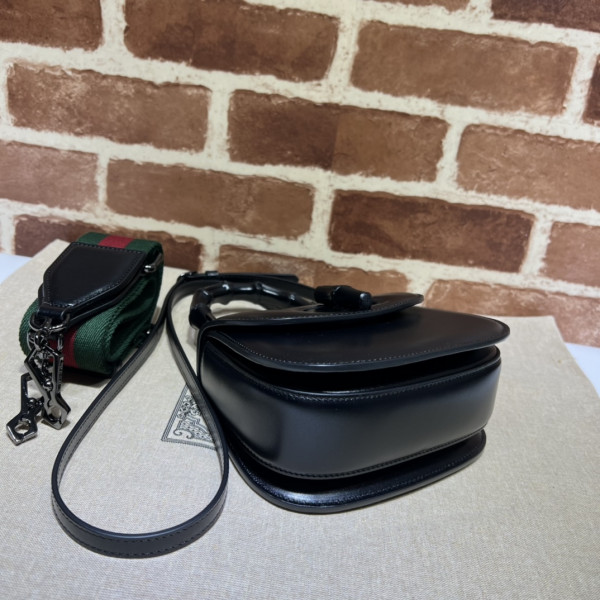 G*u*i mini top handle bag with bamboo