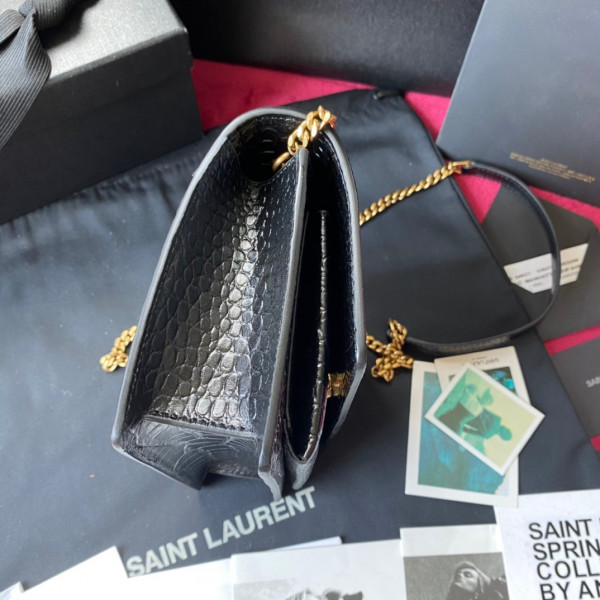 Y*L sunset in crocodile-embossed shiny leather