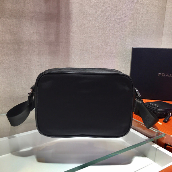 Pra*a re-nylon and saffiano leather shoulder bag