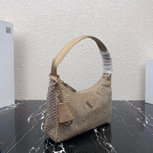 Pra*a satin mini-bag with artificial crystals