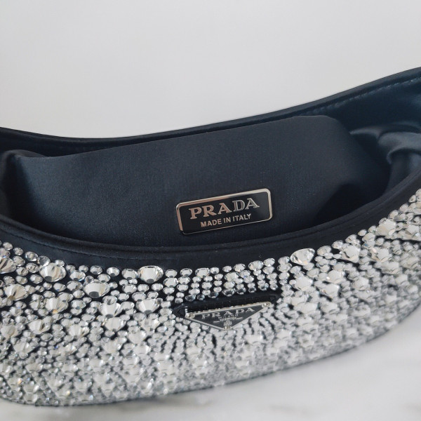 Pra*a cleo satin bag with appliqués