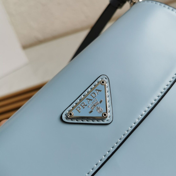 Pra*a cleo brushed leather shoulder bag with flap