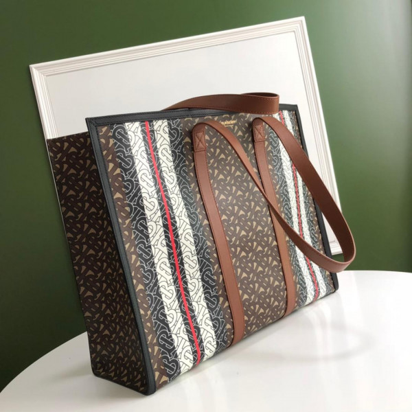 B**rry tmonogram stripe print e-canvas toe bag