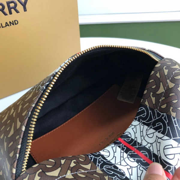 B**rry tmonogram stripe print e-canvas bum bag