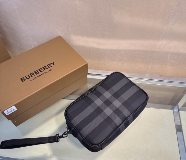 B**rry check and leather pouch