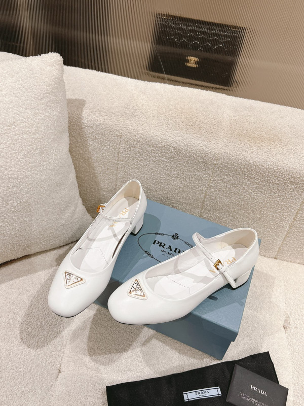 Pra*a nappa leather mary jane pumps