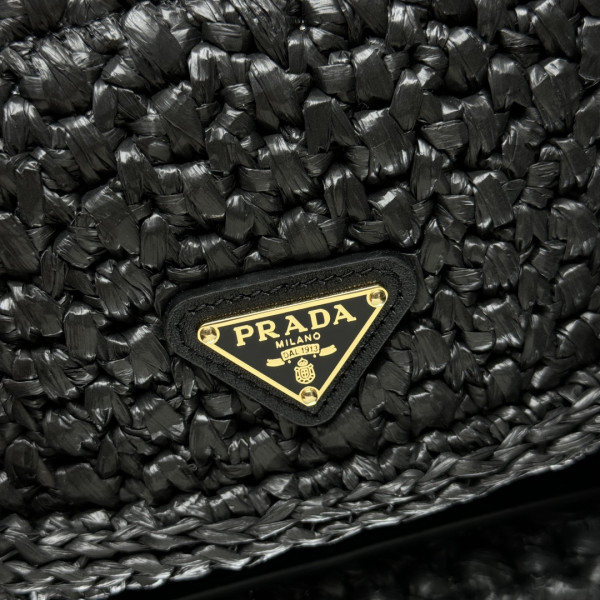 Pra*a crochet and leather shoulder bag