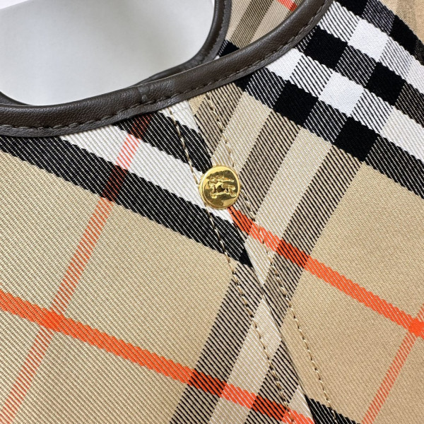 B**rry medium check tote bag-41*14*26cm