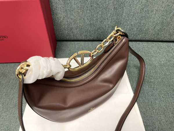 VALENTINO Small Vlogo Moon Hobo Bag - 29*23*11CM